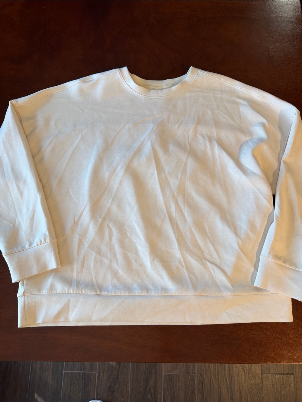 Women's plus cream lux fabric Crewneck Sweatshirt - Relaxed Fit